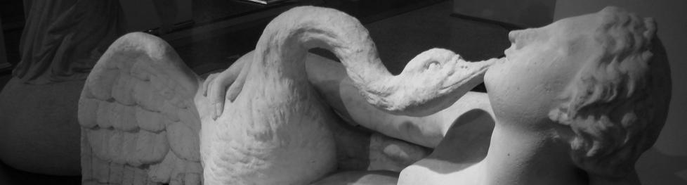 Stone carving of Leda and the swan